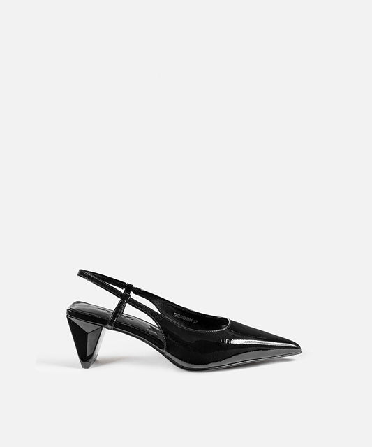 Leather Shoes with Geometric Heels