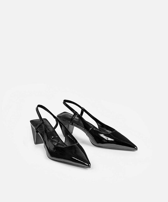 Leather Shoes with Geometric Heels