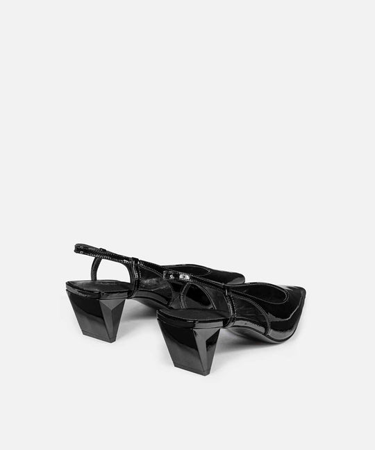 Leather Shoes with Geometric Heels