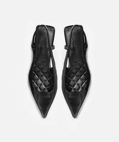 Leather Shoes with Geometric Heels