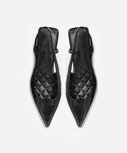 Leather Shoes with Geometric Heels
