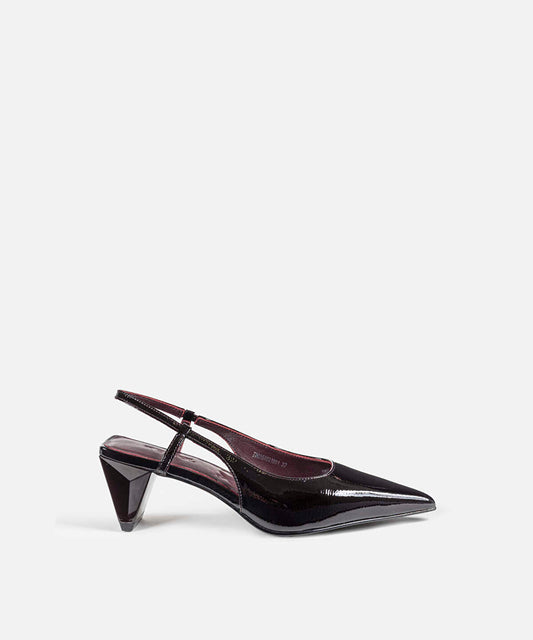 Leather Shoes with Geometric Heels