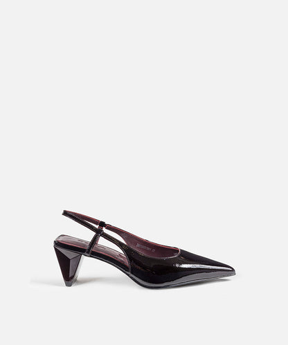 Leather Shoes with Geometric Heels