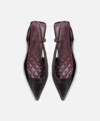 Leather Shoes with Geometric Heels