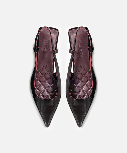 Leather Shoes with Geometric Heels