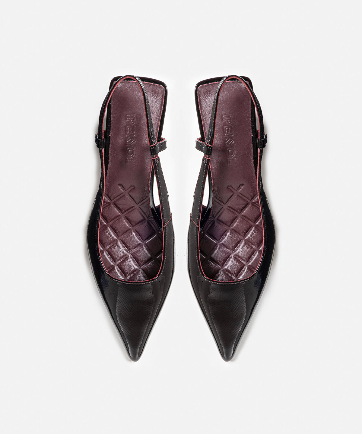 Zoomed Leather Shoes with Geometric Heels