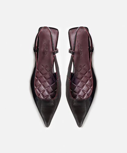 Leather Shoes with Geometric Heels