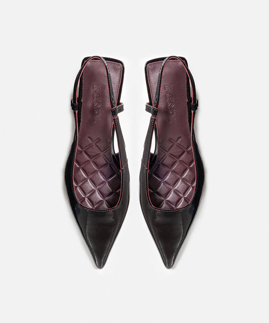 Leather Shoes with Geometric Heels