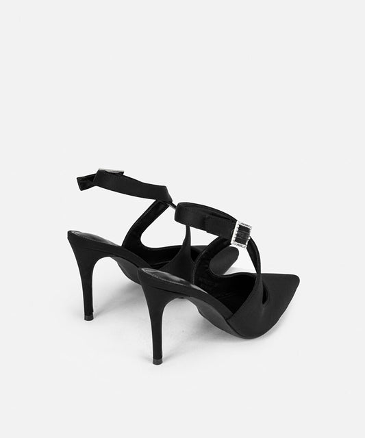 Criss Cross Rhinestone Heels