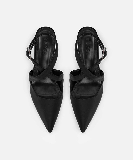 Criss Cross Rhinestone Heels