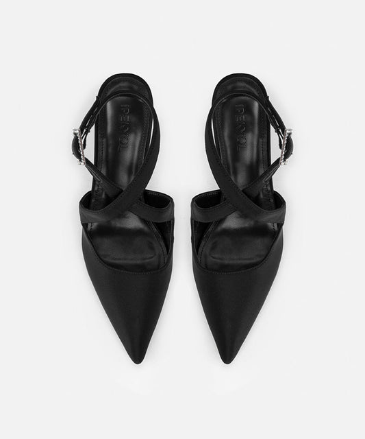 Criss Cross Rhinestone Heels
