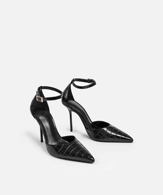 Croc-Effect Heels