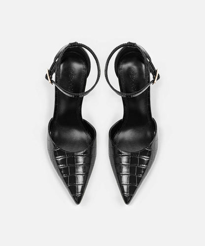 Croc-Effect Heels