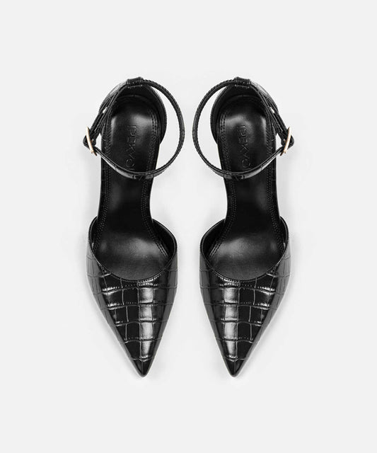 Croc-Effect Heels