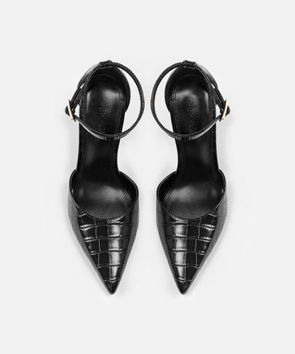 Croc-Effect Heels