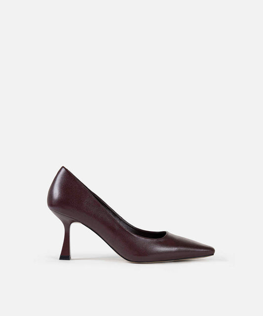 Pointed-Toe Leather Heels