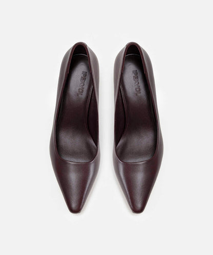 Pointed-Toe Leather Heels