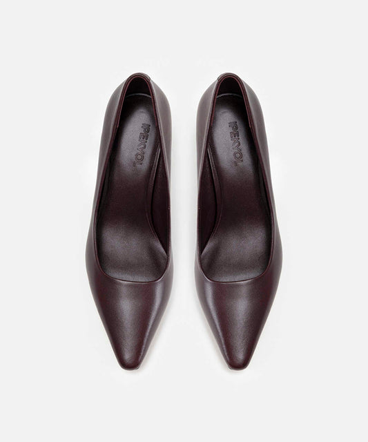 Pointed-Toe Leather Heels