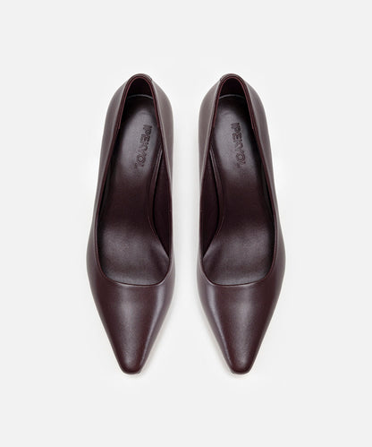 Pointed-Toe Leather Heels