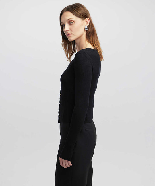 Embellished Ribbed Knit Top