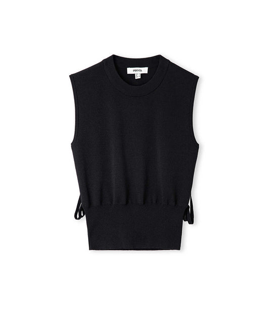 Draped Strip Knit Top