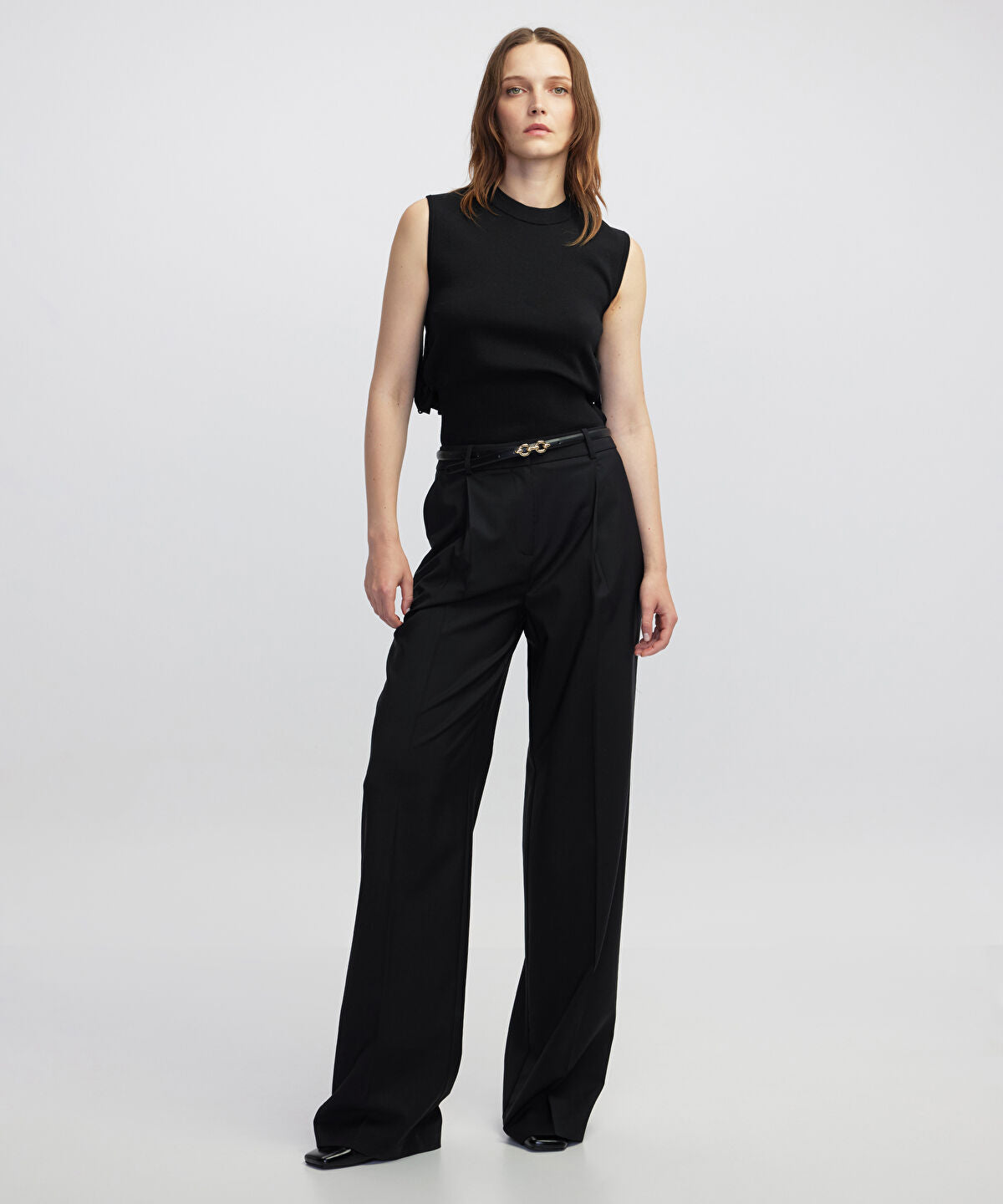 Zoomed Draped Strip Knit Top