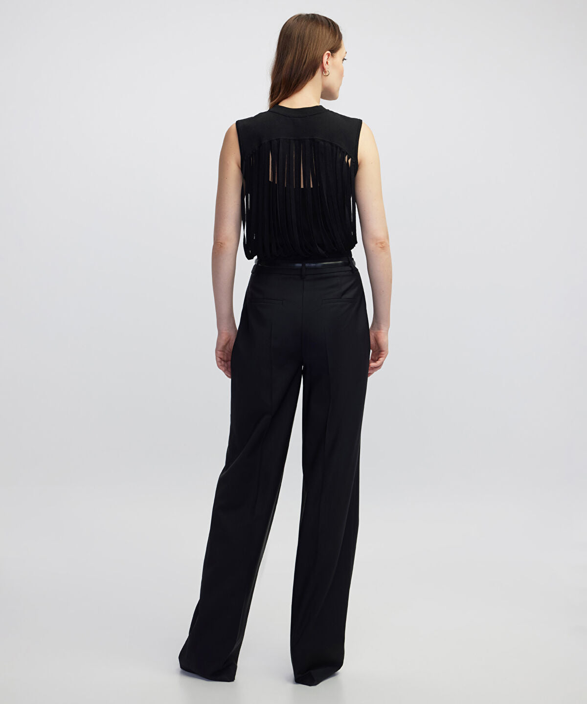 Zoomed Draped Strip Knit Top