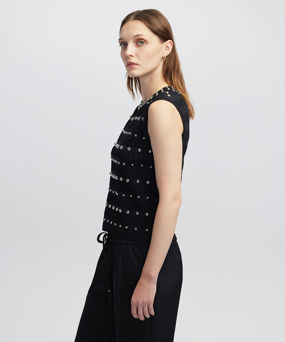 Zoomed Embellished Knit Top