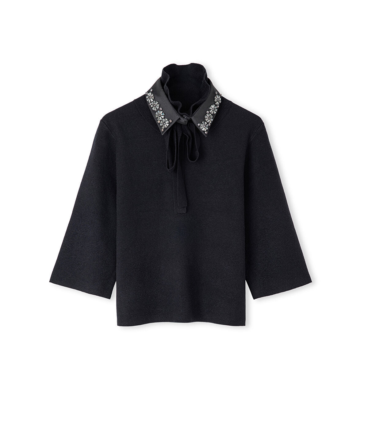 Zoomed Removable Collar Knit Top