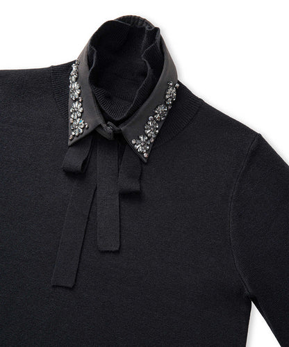 Removable Collar Knit Top
