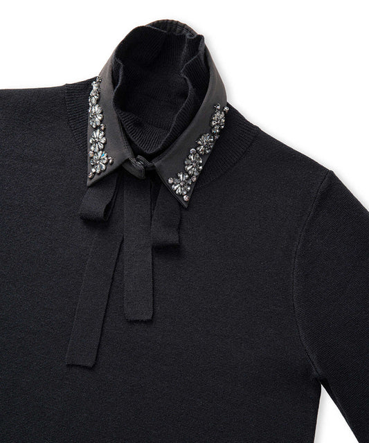 Removable Collar Knit Top
