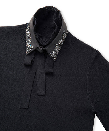 Removable Collar Knit Top