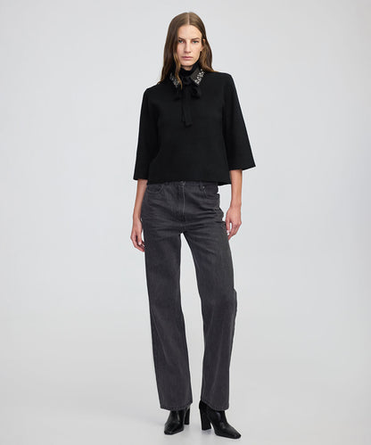 Removable Collar Knit Top