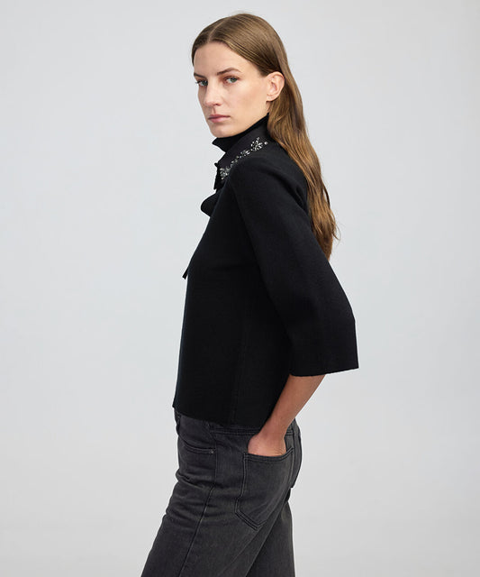 Removable Collar Knit Top