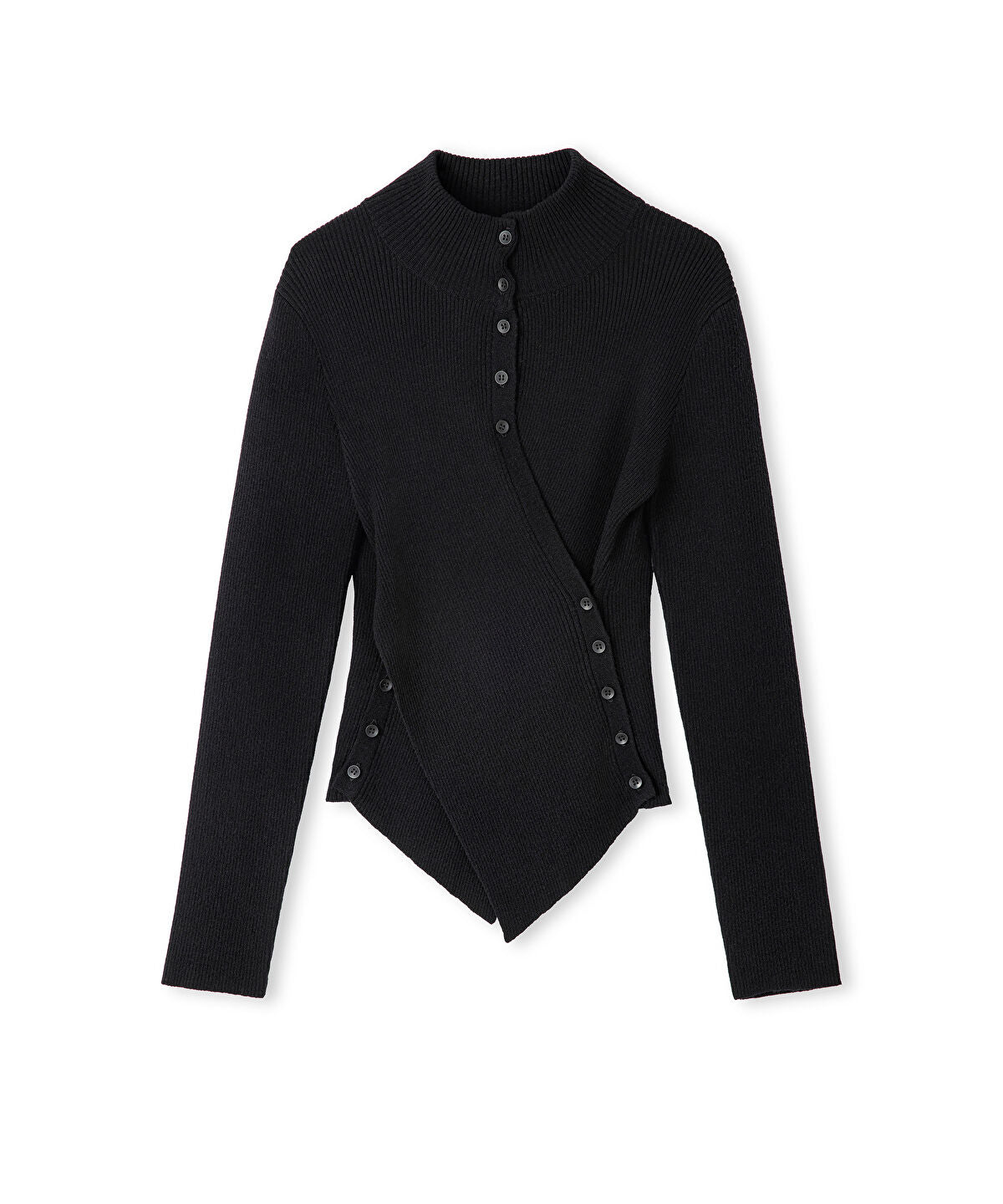 Asymmetric Button Knit Sweater