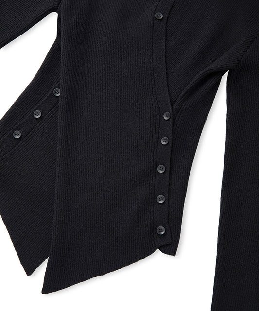 Asymmetric Button Knit Sweater