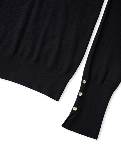 Contrast Button Knit Sweater