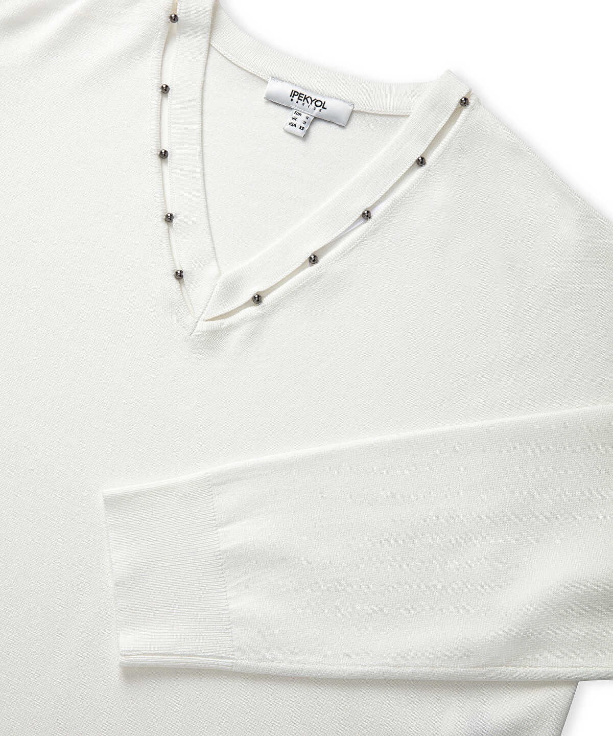 Zoomed Embellished Cutout Knit Sweater