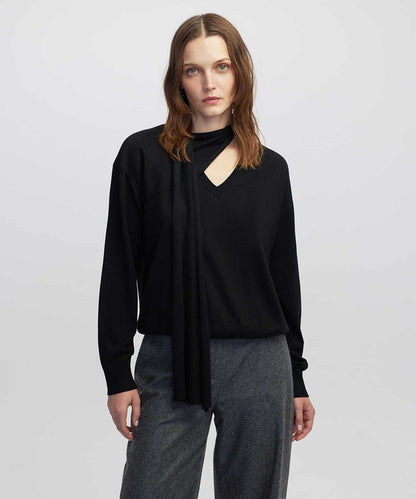 Scarf Knit Sweater 