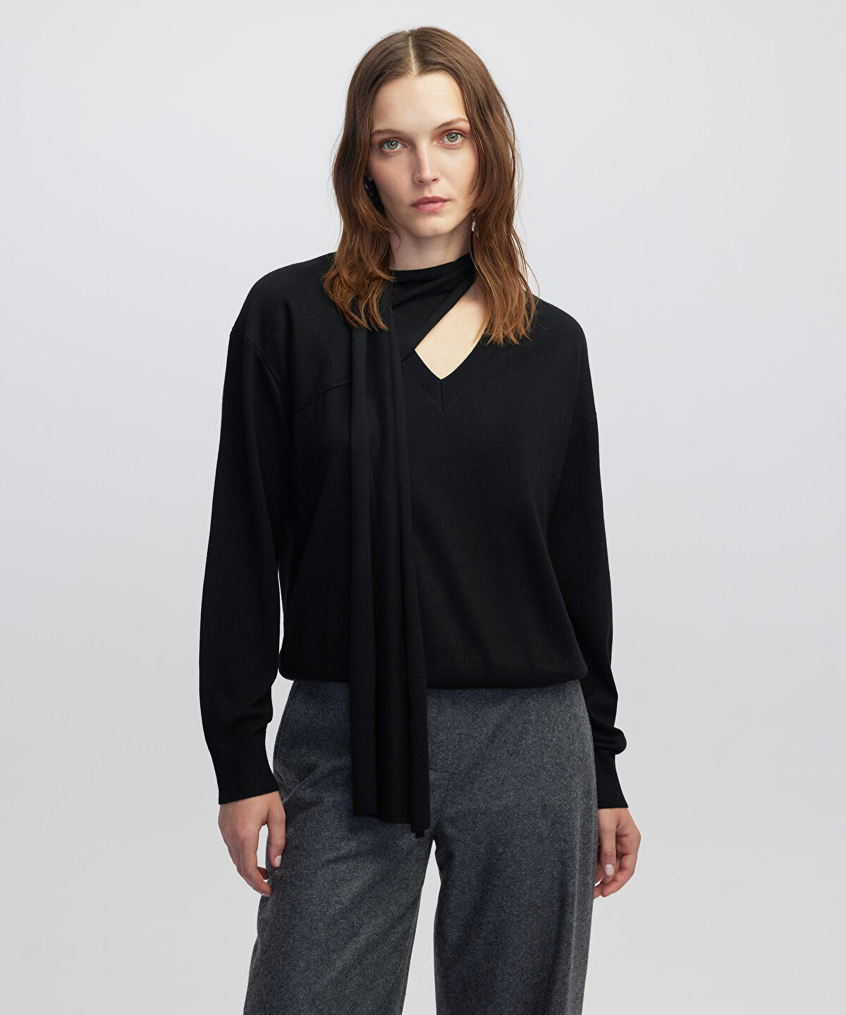 Scarf Knit Sweater 