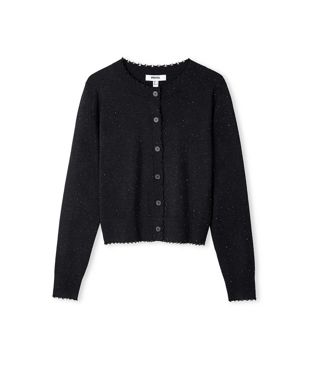Zoomed Rhinestone Knit Cardigan