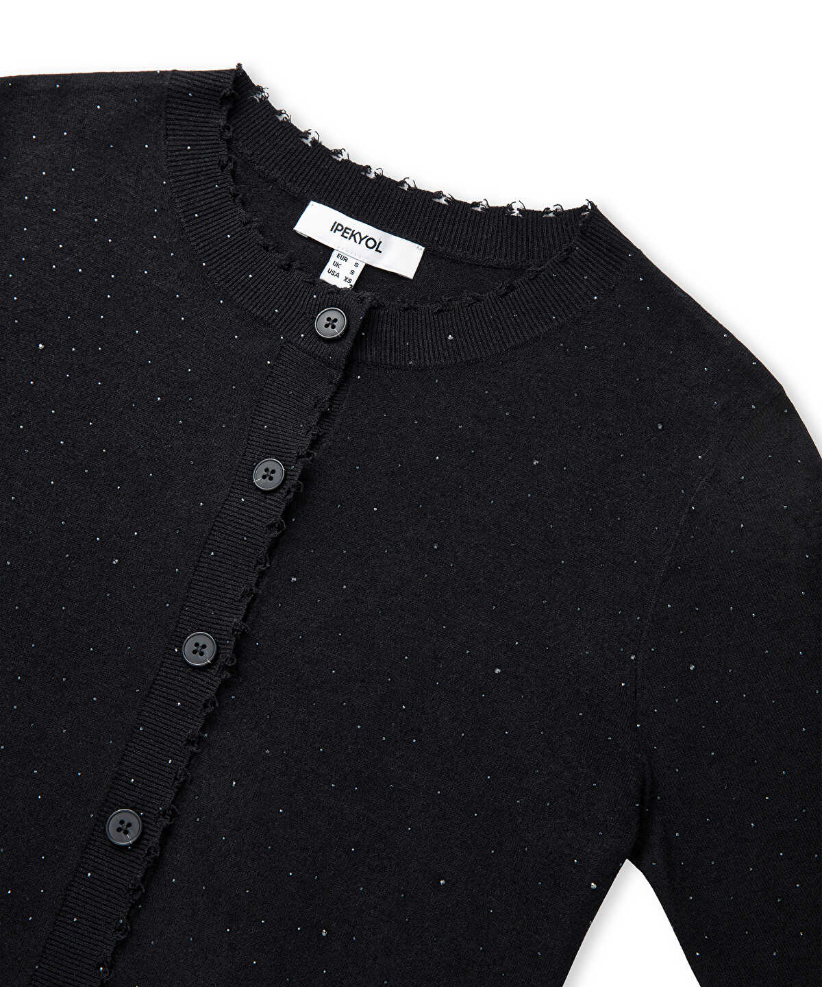 Zoomed Rhinestone Knit Cardigan