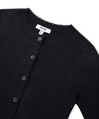 Rhinestone Knit Cardigan