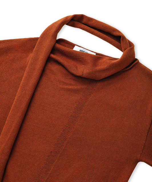 Scarf-Effect Knit Sweater