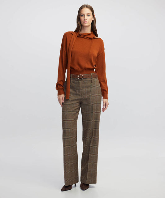 Scarf-Effect Knit Sweater