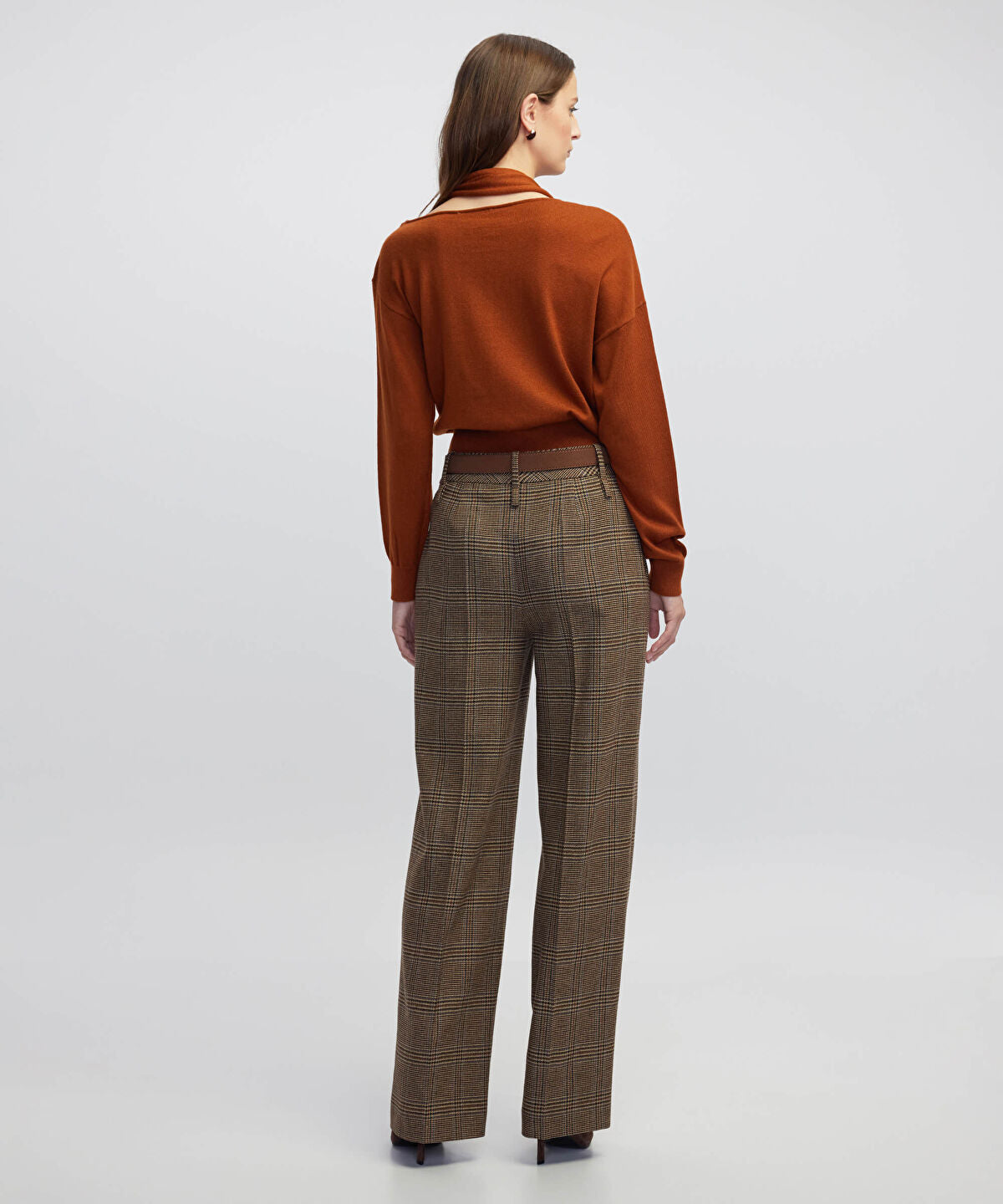 Zoomed Scarf-Effect Knit Sweater