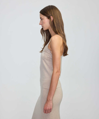 Lace-Applique Knit Top