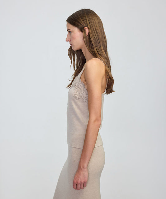 Lace-Applique Knit Top