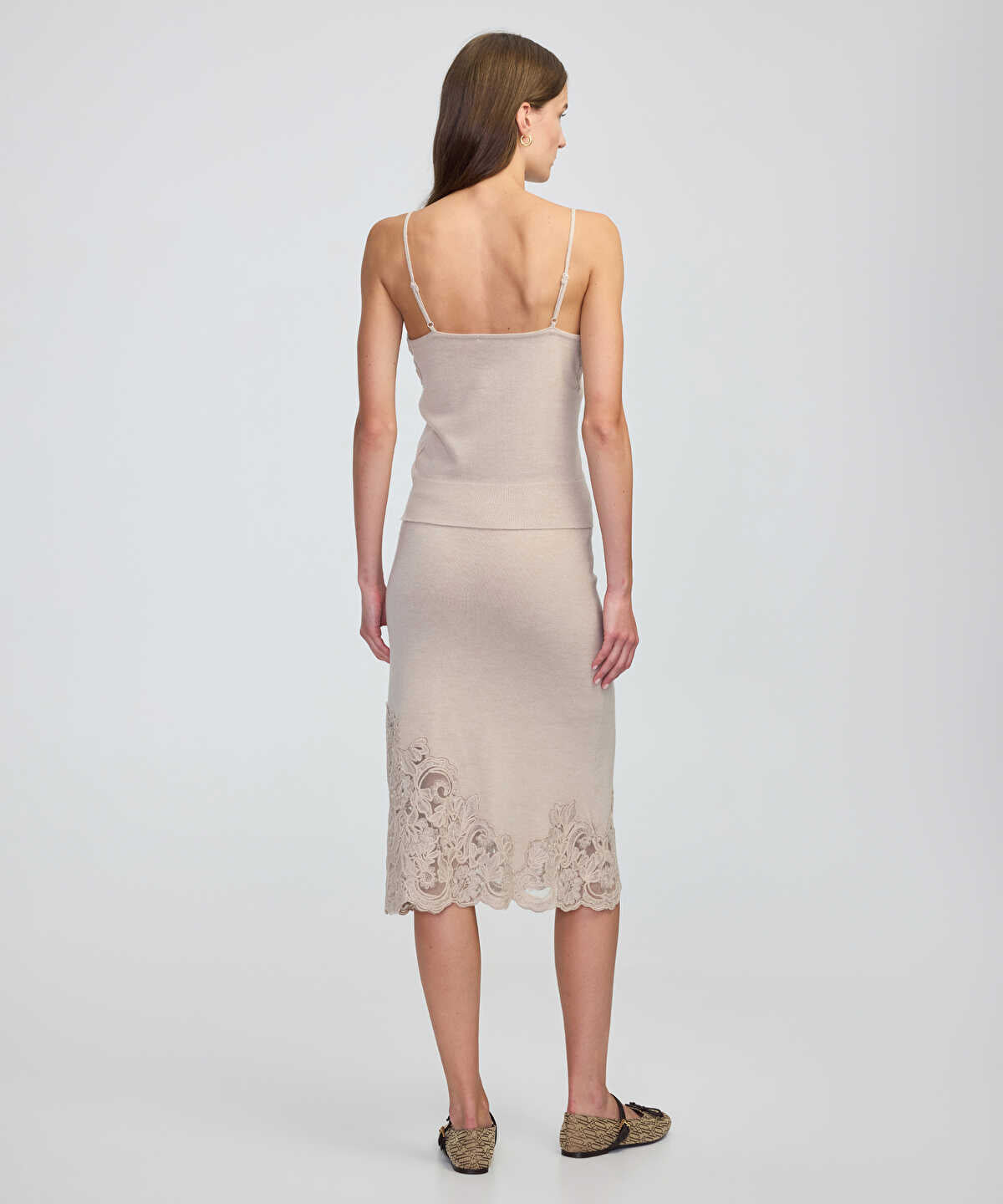 Zoomed Lace-Applique Knit Top