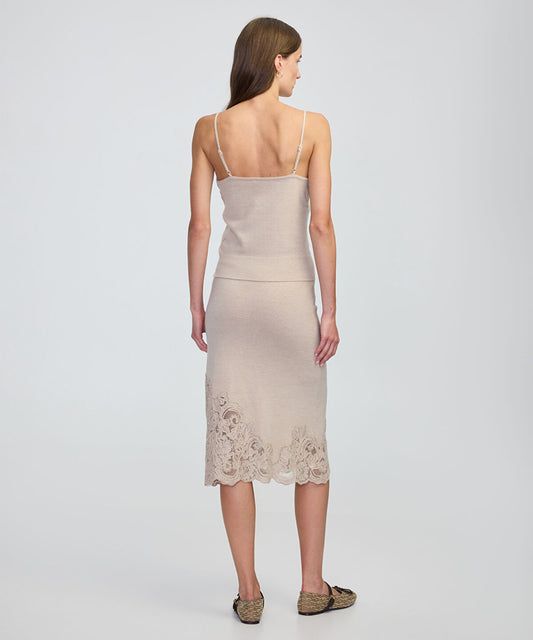 Lace-Applique Knit Top